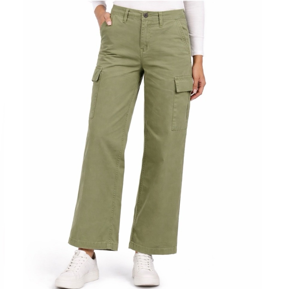 Hunter and Brown High Waist Green Wide Leg Utility Ankle Pants Women Size XL NWT